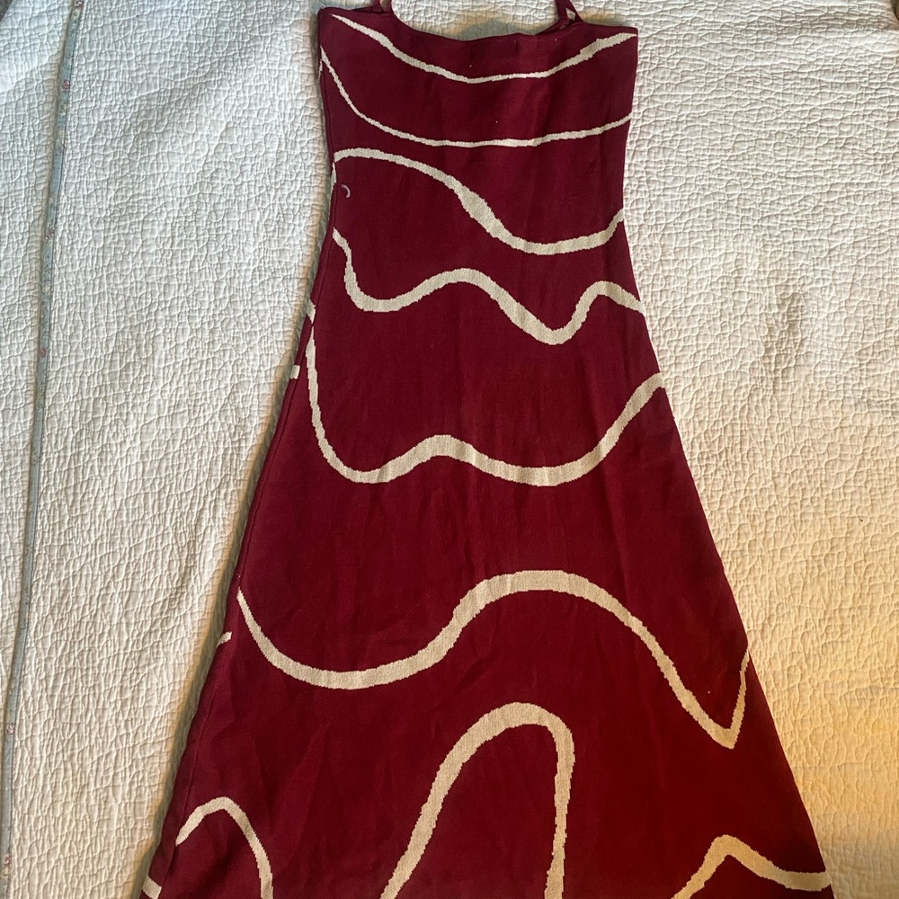 RIHOAS Red Halter Sundress Cocktail